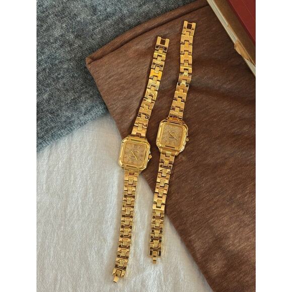 Vintage Style Gold Bracelet Watch Women Square Roman Dial Elegant Wristwatch